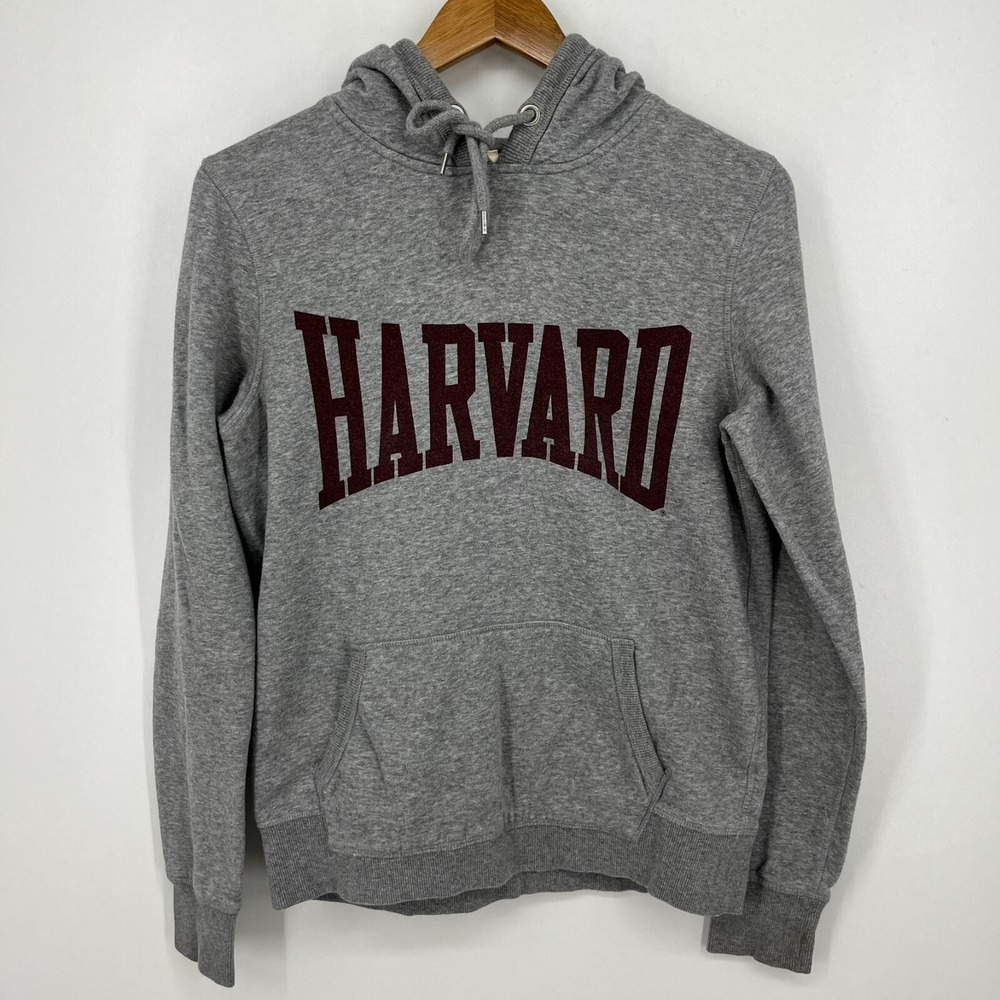 Harvard University Pullover Hoodie Adult‎ M Gray Crimson Ivy League L.O.G.G. H&M